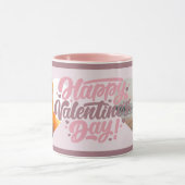Heart Pink Happy Valentine's Day Multi-Foto Tasse (Zentrum)