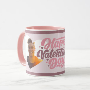 Heart Pink Happy Valentine's Day Multi-Foto Tasse