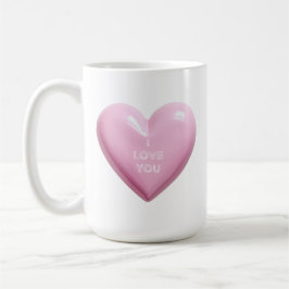 HEART PINK I LOVE YOU WEDDING ANNIVERSARY KAFFEETASSE