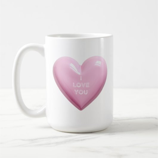 HEART PINK I LOVE YOU WEDDING ANNIVERSARY KAFFEETASSE (Links)