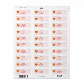 Heart Pizza Return Address Sticker | Red Checkered (Vorne)