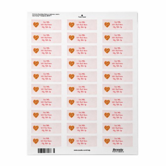 Heart Pizza Return Address Sticker | Red Checkered (Vorne)
