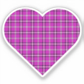 Heart Plaid Pink Purple Black Aufkleber (Vorderseite)