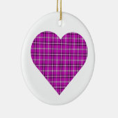 Heart Plaid Pink Purple Black Keramik Ornament (Rechts)
