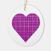 Heart Plaid Pink Purple Black Keramik Ornament (Links)