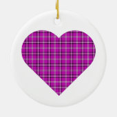 Heart Plaid Pink Purple Black Keramik Ornament (Hinten)