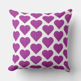 Heart Plaid Pink Purple Black Kissen