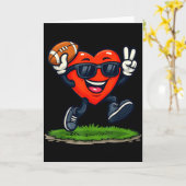 Heart Playing American Football Rugby Valentine Me Karte (Gelbe Blume)
