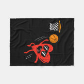 Heart Playing Basketball Cute Valentines Day Srts Fleecedecke (Vorderseite (Horizontal))