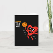Heart Playing Basketball Cute Valentines Day Srts  Karte (Vorderseite)