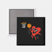 Heart Playing Basketball Cute Valentines Day Srts  Magnet (Vorderseite/Rückseite)