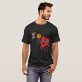 Heart Playing Basketball Cute Valentines Day Srts  T-Shirt (Vorne ganz)