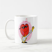 Heart Playing Music Valentines Tshirt For Men Wome Kaffeetasse (Links)