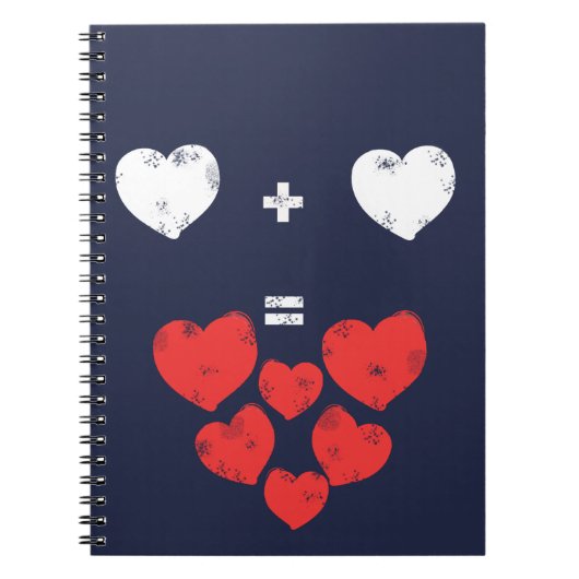 Heart Plus Heart Liebe Match Notebook Notizblock (Vorderseite)