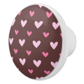 Heart Pop Ceramic Knob – Pink on Chocolate Keramikknauf (Rechts)