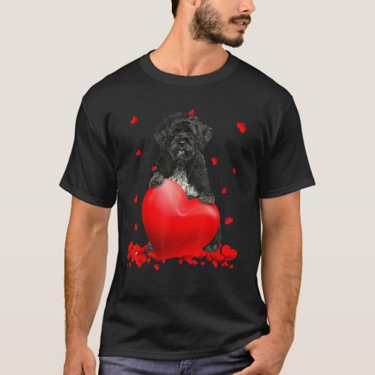 Heart Portuguese Water Dog Dog Lover Christmas Val T-Shirt (Vorderseite)