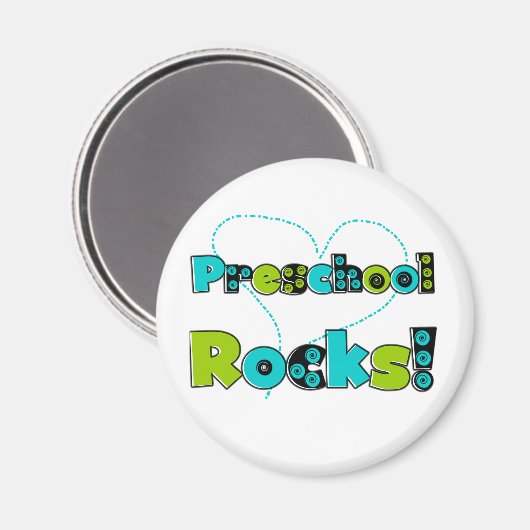Heart Preschool Rocks Magnet (Vorderseite/Rückseite)