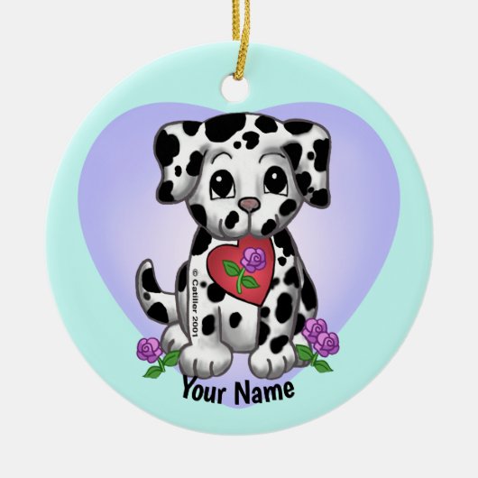 Heart Puppy Dog Keramik Ornament (Vorne)