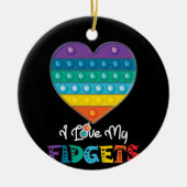 Heart Push Pop It Game Board Fidget Toy Keramik Ornament (Vorne)