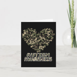 Heart Puzzle Autismus Bewusstsein Camoflauge Milit Karte