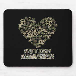Heart Puzzle Autismus Bewusstsein Camoflauge Milit Mousepad