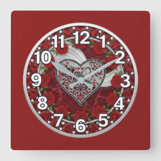 Heart  quadratische wanduhr