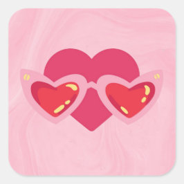 Heart Quadratischer Aufkleber