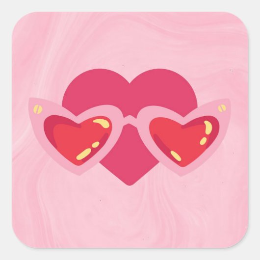 Heart Quadratischer Aufkleber (Vorderseite)