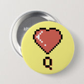 Heart Queen Black Kontur Button (Vorne & Hinten)