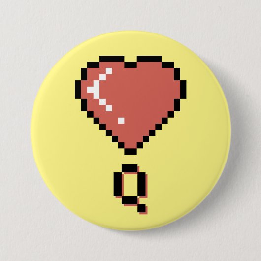 Heart Queen Black Kontur Button (Vorderseite)
