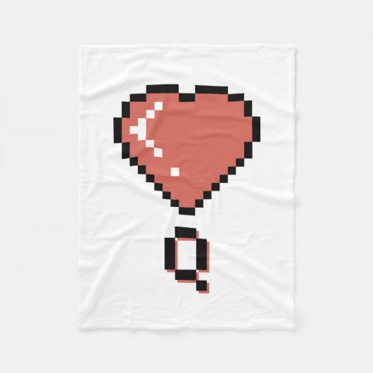 Heart Queen Black Kontur Fleecedecke (Vorderseite)