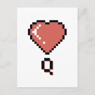 Heart Queen Black Kontur Postkarte