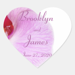 Heart Radiant Orchid Wedding Stickers