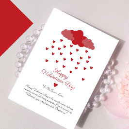 Heart Rain Red Delight Couple Valentinstag Feiertagskarte