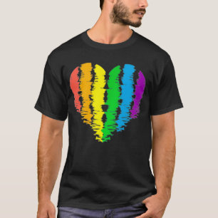 Heart  Rainbow Colors  Minimalistic Pocket Design  T-Shirt