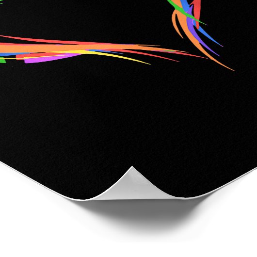 Heart Rainbow Flag LGBT Gay Les Pride Support LGBT Poster (Ecke)