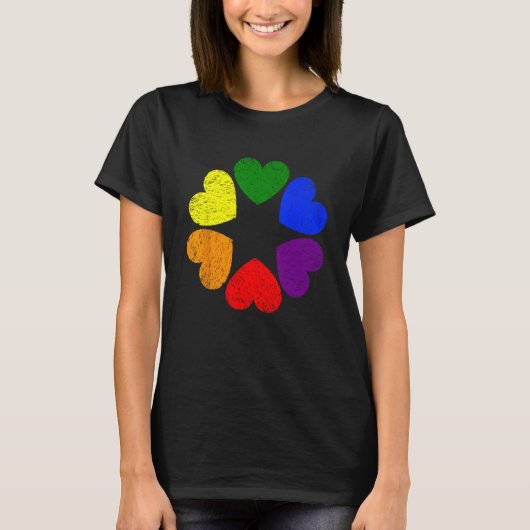 Heart Rainbow Flag LGBT Gay Pride Month Support LG T-Shirt (Vorderseite)