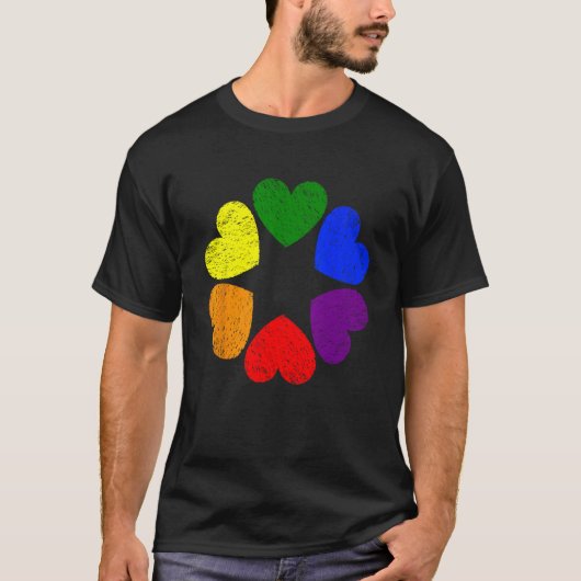 Heart Rainbow Flag LGBT Gay Pride Month Support LG T-Shirt (Vorderseite)