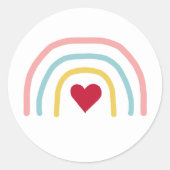 Heart Rainbow Pink Ombre Painting Stickers (Vorderseite)