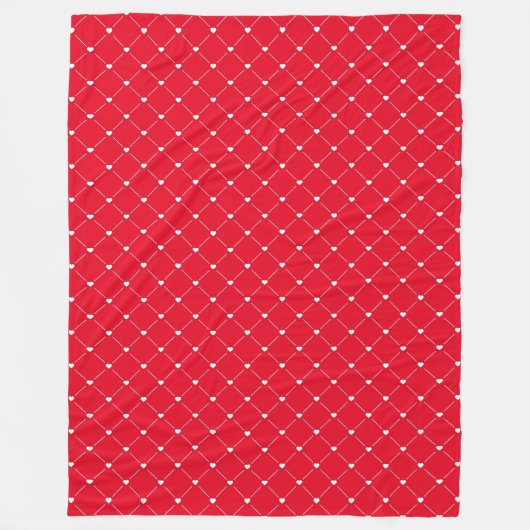 Heart Raute Red Fleece Blanket (Vorderseite)