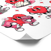 Heart Reading a Book Valentinstag Teachers Book Poster (Ecke)