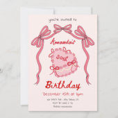 Heart Recto Cake Birthday Einladung (Vorderseite)