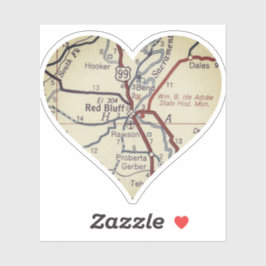Heart Red Bluff California Aufkleber