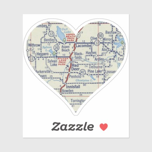 Heart Red Deer Alberta Aufkleber (Blatt)