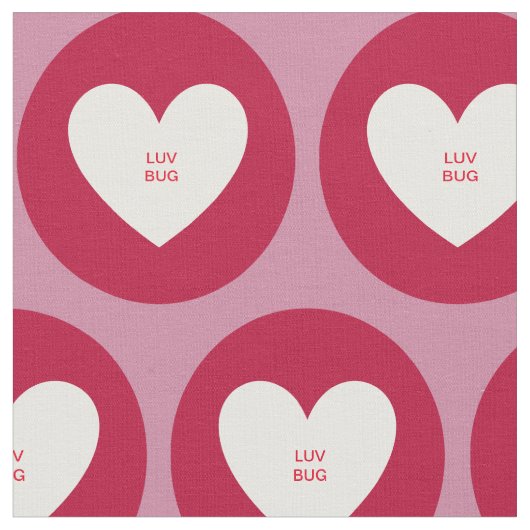 Heart Red Luv Bug Fabric Stoff (Nahaufnahme)