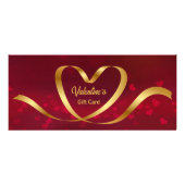 Heart Ribbon Gold Red Valentine's Day Gift Card Werbekarte (Vorne)