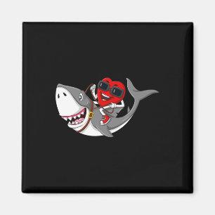 Heart Riding Shark Valentine's Day Fun Boys Girls Magnet