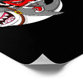 Heart Riding Shark Valentine's Day Fun Boys Girls Poster (Ecke)