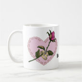 Heart Rings Rose Hochzeit Tasse (Links)