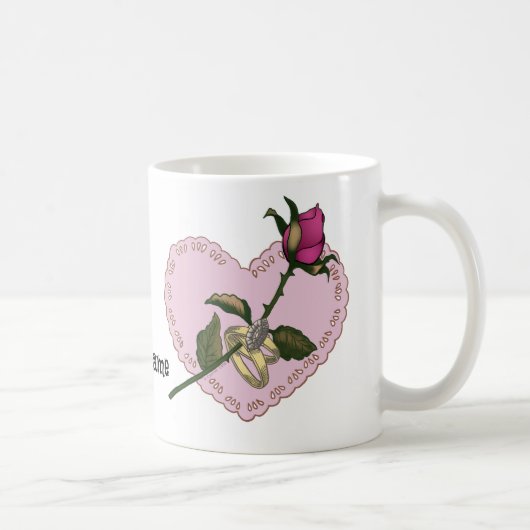 Heart Rings Rose Hochzeit Tasse (Rechts)